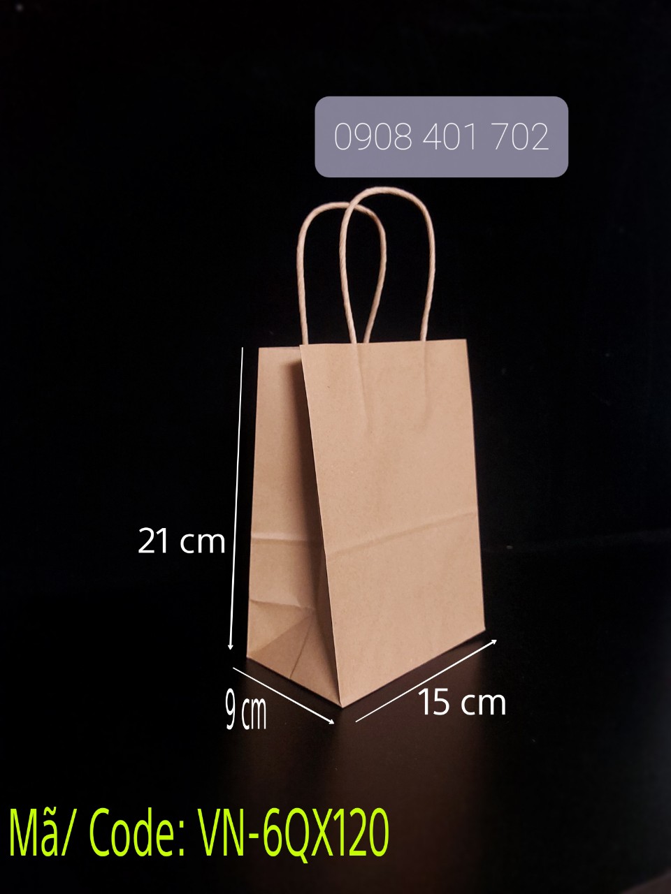 TÚI GIẤY KRAFT NÂU GIẤY DẤY